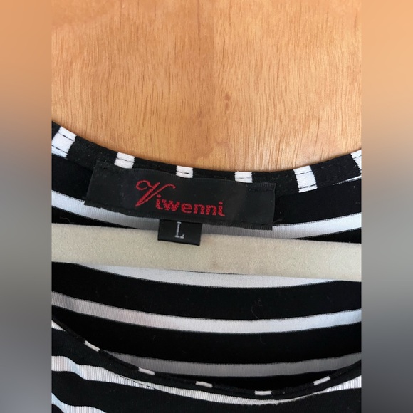 Black and White Striped Pencil Dress - Picture 3 of 5